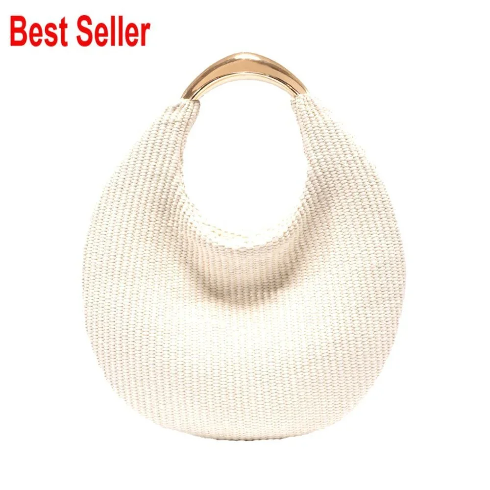 Handmade Woven Straw Hobo Tote Shoulder Bag